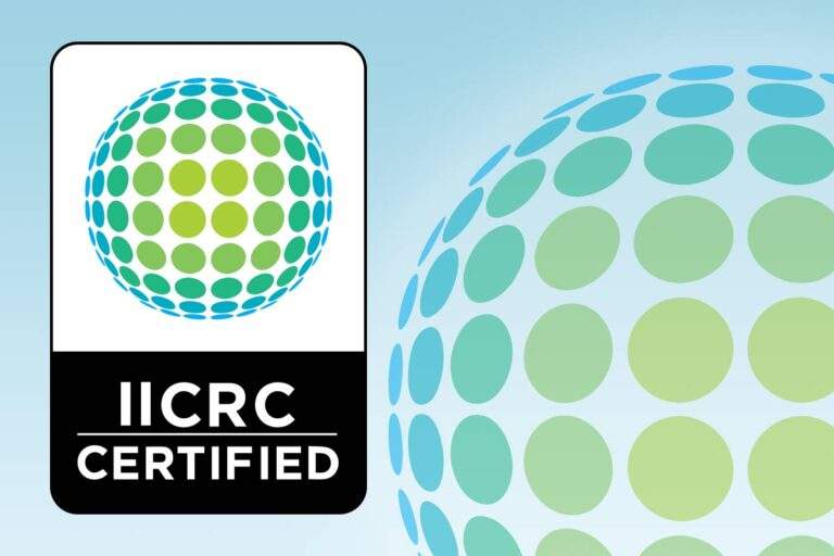 IICRC certified emblem, showcasing adherence to best practices in emergency response services.