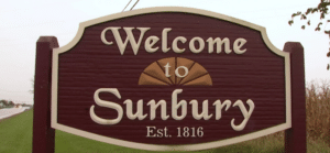 Welcome to Sunbury, Ohio sign
