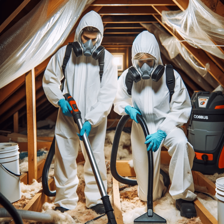 iDry Columbus technicians are conducting mold remediation in an attic in Columbus, Ohio.