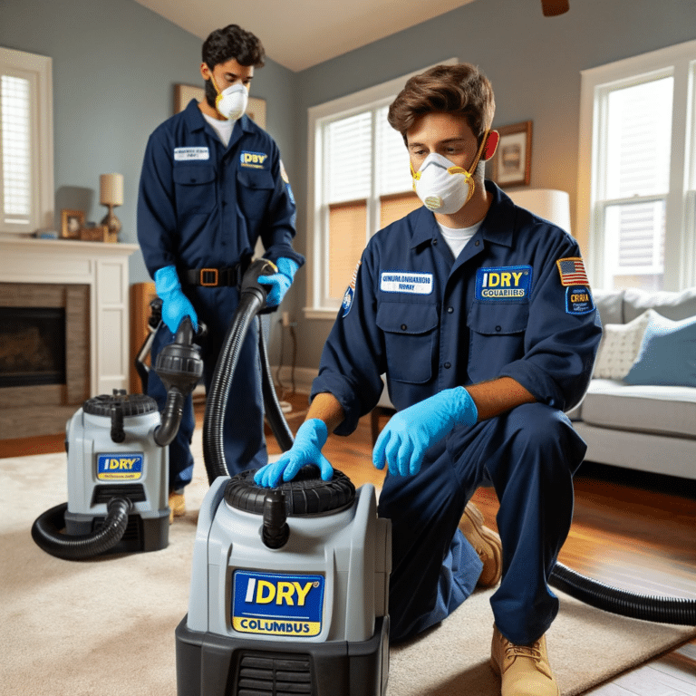 iDry Columbus equipped with professional odor removal gear such as masks, air scrubbers