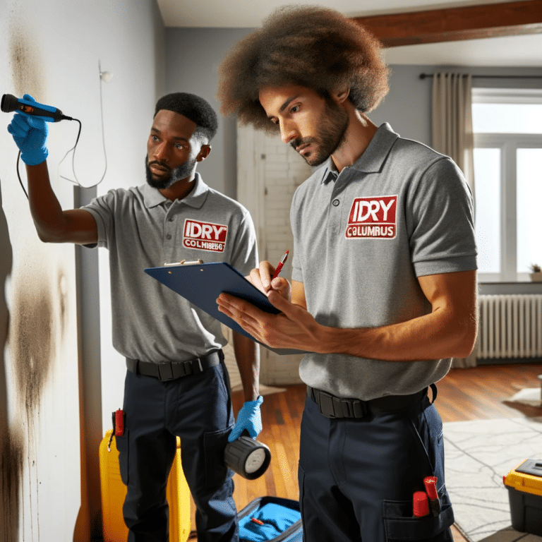iDry Columbus technicians during a mold inspection in Columbus